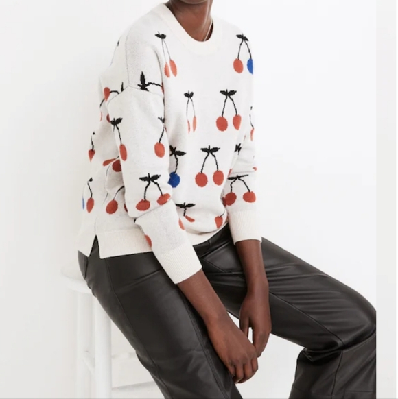 Madewell Sweaters - Madewell Cherry Jacquard Pullover Sweater viscose/polyamide/wool/alpaca blend M
